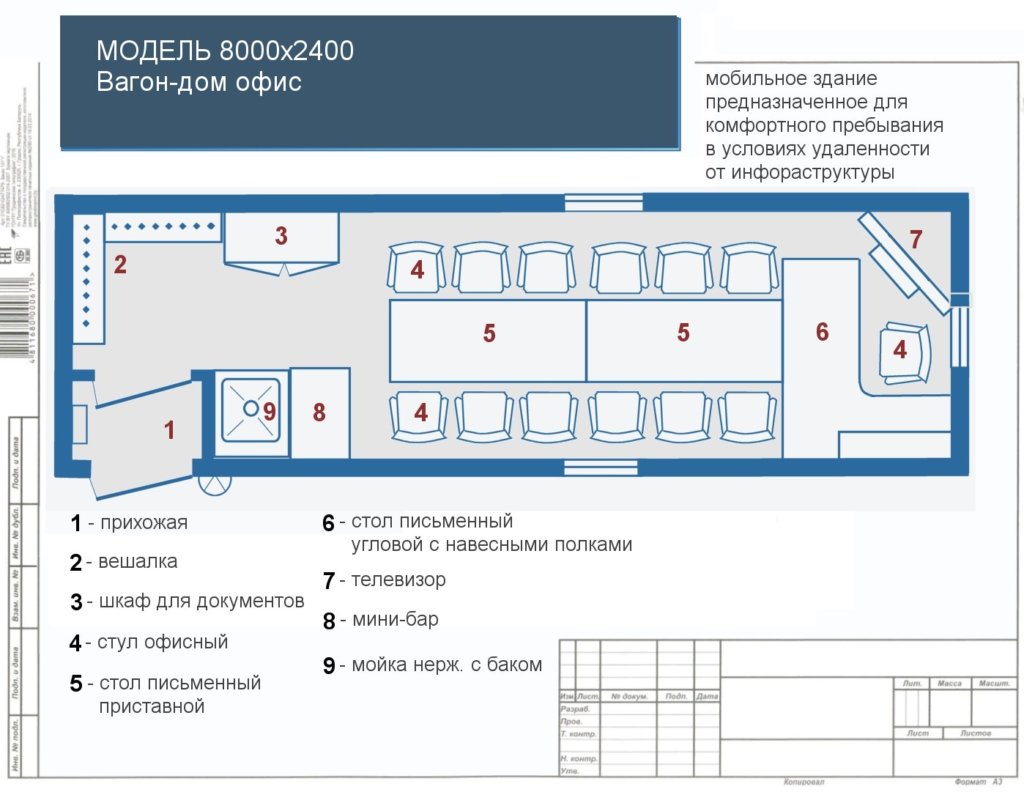 Стандарт | Планировки вагон-домов